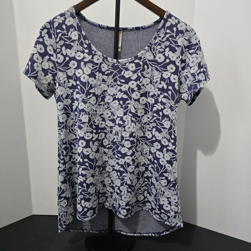 LuLaRoe Floral Tunic Top Short Sleeve Casual Everyday‎ Comfort Size S